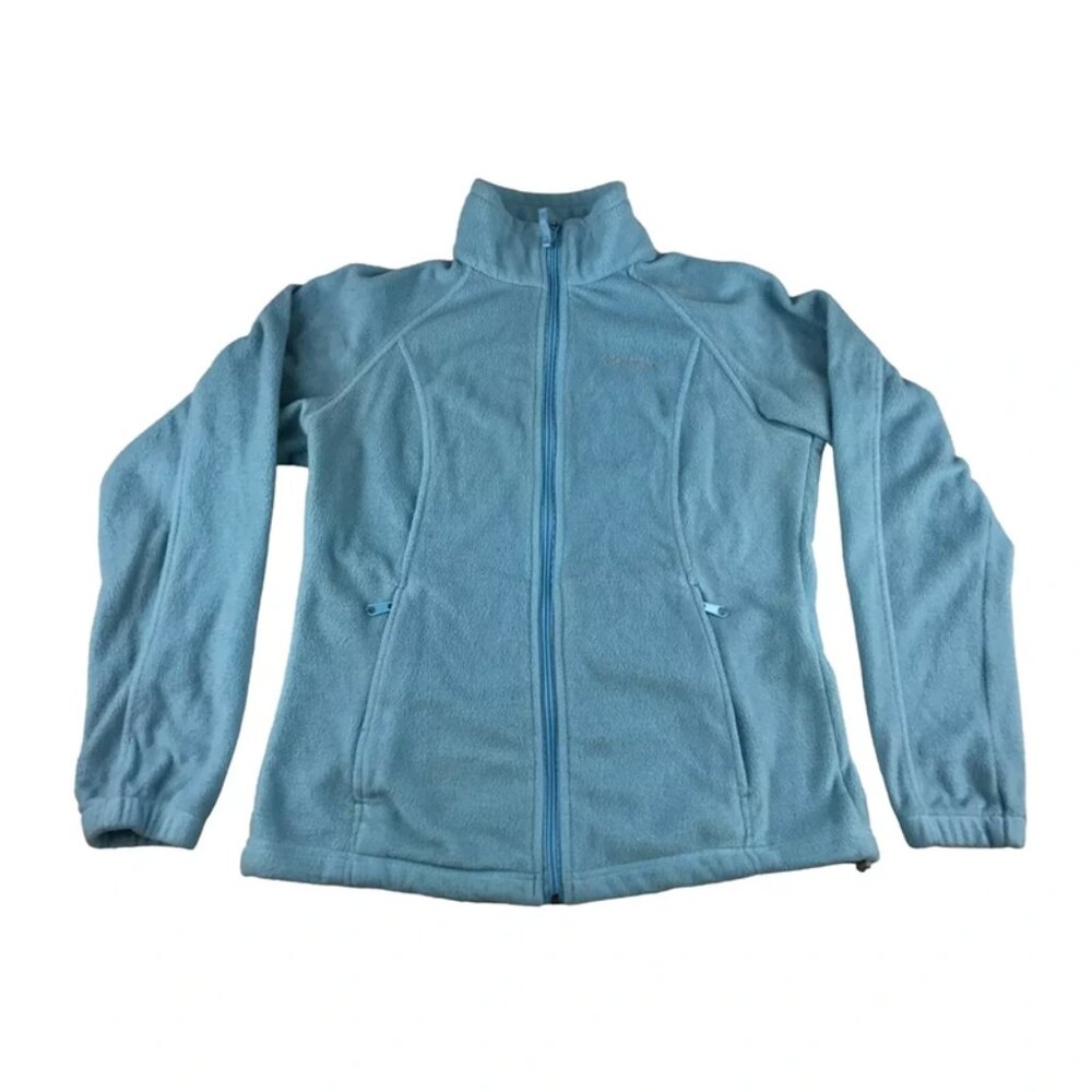 Columbia Womens‎ Baby Blue Long Sleeve Full Zip Fleece Jacket Size Medium